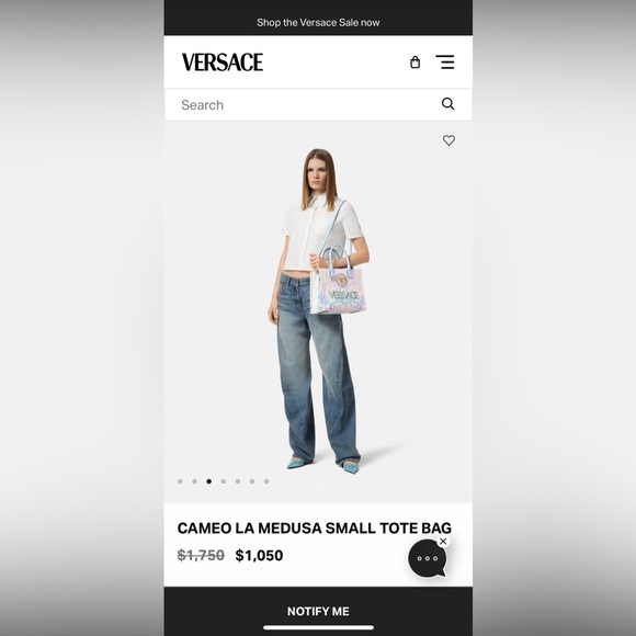 VERSACE Cameo La Medusa Pastel Small Tote Bag - Picture 15 of 15